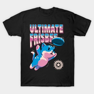 Ultimate Frisbee Cat - Retro Frisbee cat Bid Bidginity | Diving for the disc | Perfect Gift for the Pro Ultimate Frisbee Player Professional T-Shirt